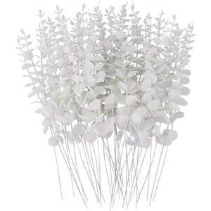 36 Pcs White Eucalyptus Stems Artificial Eucalyptus Leaves Decor Eucalyptus
